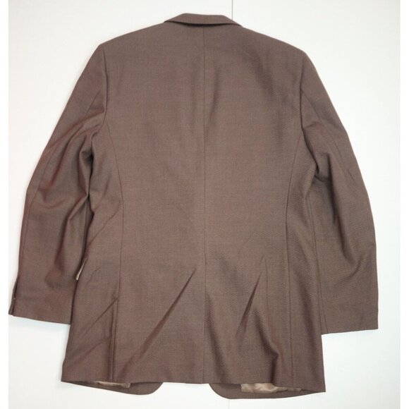VINTAGE MEN'S BROWN TWO-BUTTON BLAZER JACKET - VITTORIO REX - SIZE 40R - Picture 4 of 4